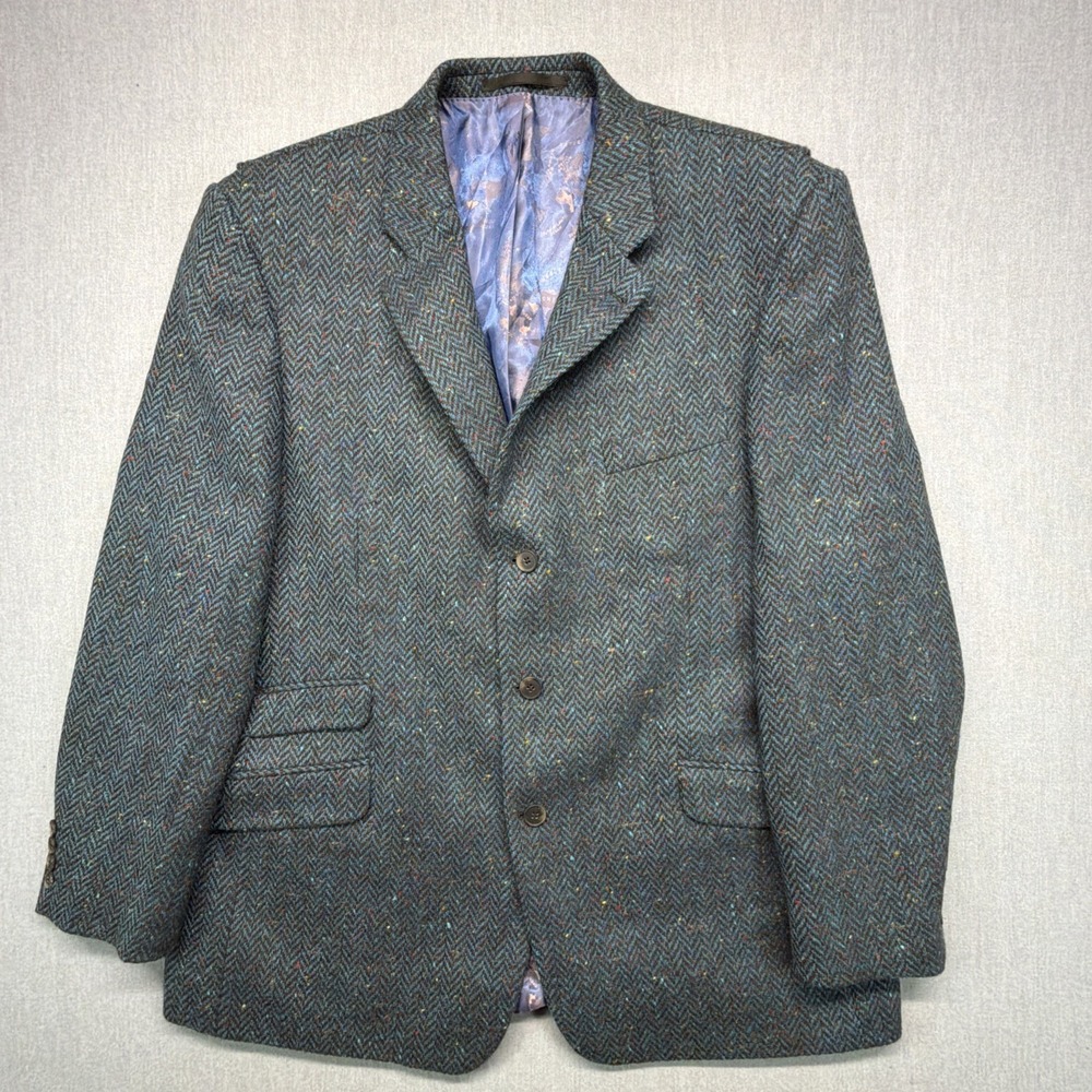 Peter Christian Ireland Tweed Wool 2-Piece Suit Mens 48 Fleck Herringbone